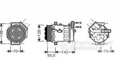 VAN WEZEL 3700k447 -  Компрессор, кондиционер